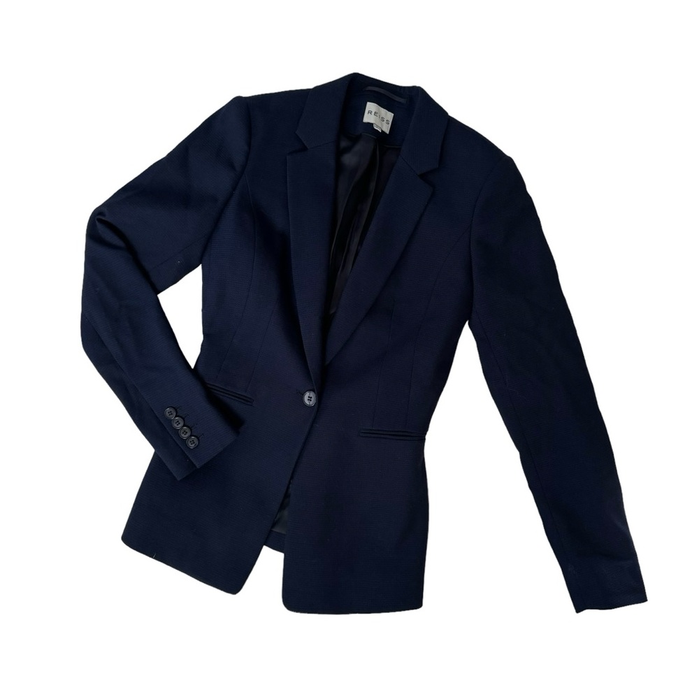 Reiss Navy Blue One Button Fitted Blazer